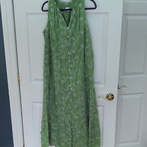 J. Jill Green Floral Maxi Dress